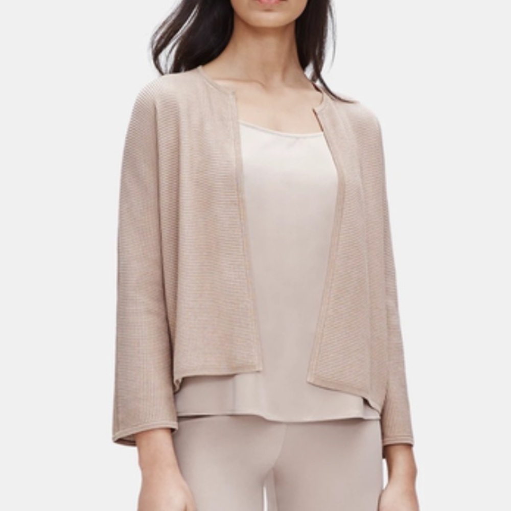 Eileen Fisher Silk & Organic Cotton Round Neck Waffle… - Gem